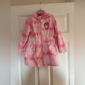 Pink Tie-Dye Hooded Jacket with Minnie Mouse Patch
